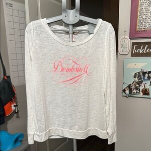Victoria's Secret White and Pink Relaxed Sweatshirt